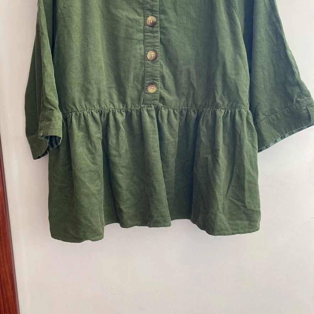 Anthropologie S Maria Babydoll Corduroy Top - Picture 10 of 12